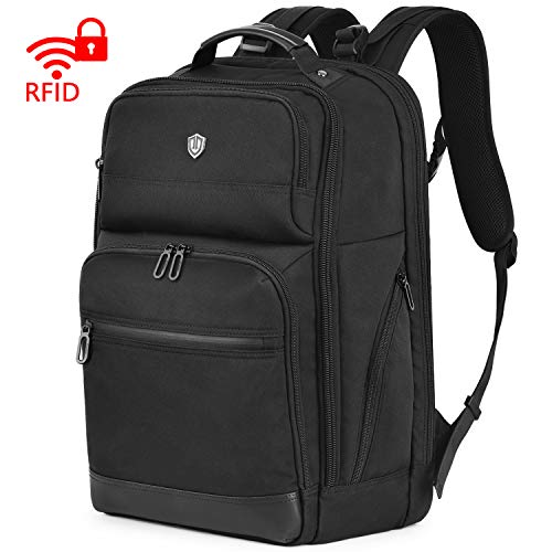 SHIELDON リュック メンズ 大容量 28L リュックサック a4ファイルや15.6インチpc収納ビジネスリュック RFID技術 盗難防止 耐久性や撥水加工材料採用 通勤/通学/出張/旅行などに適用バックパック ブラック