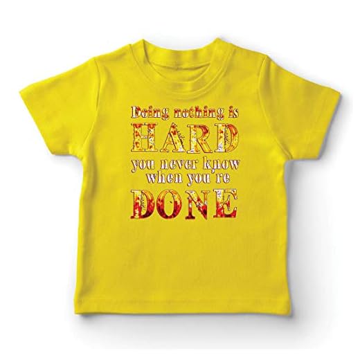 lepni.me T-shirt för barn Att Göra Ingenting är Svårt Roligt Citat Lata Ordstäv (5-6 år Gul Flerfärgad)