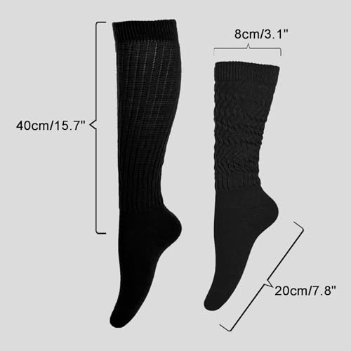 Image of Gvhntk Slouch Socks Women 80s 90s Scrunch Socks Extra Long Slouchy Sock Knee High Sock