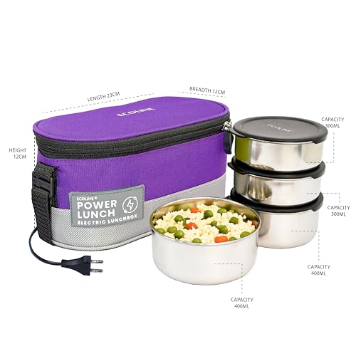 Image of Ecoline Q4, Electric Lunch Box,Capacity 1400ml (Purple)