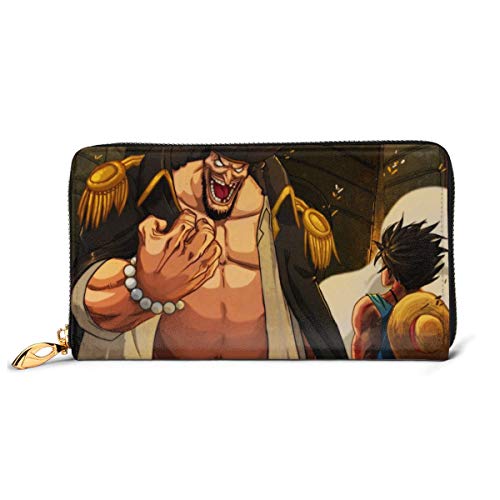 Preisvergleich Produktbild Einteilige Geldbörse aus echtem Leder mit Reißverschluss, lange Clutch, Münzfach, Kartenpaket für Damen und Herren