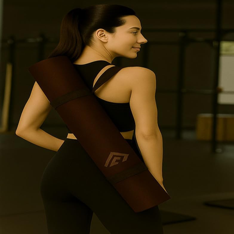 Comfortable Yoga & Exercise Mat 60x180 CM | for Women and Men | Exercise Mat for Workout Yoga Fitness Pilates and Meditation | Anti Tear Anti Slip For Home & Gym Use (Brown, 8 MM)-image-33