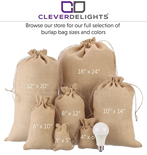 CleverDelights 18" x 24" Burlap Bags - 2 Pack - 18x24 Inch Jute Burlap Drawstring Sacks - Thumbnail 3