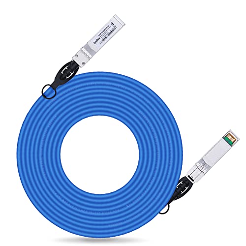 Image of ipolex Colored 10G SFP+ Twinax Cable, Direct Attach Copper(DAC) Passive Cable, 7m (22.97ft) in Blue, for Cisco SFP-H10GB-CU7M, Meraki, Ubiquit, Mikrotik, Intel, Fortinet, Netgear and More
