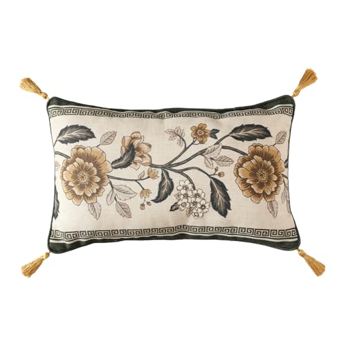 ISAENNE Vintage Elegant Rectangle Throw Pillow Cover,20"x12"