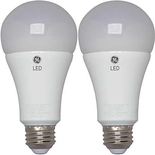 GE Lighting 30915 LED 17-Watt (100-watt replacement) 1600-Lumen A21 Light Bulb with Medium Base, 2-Pack