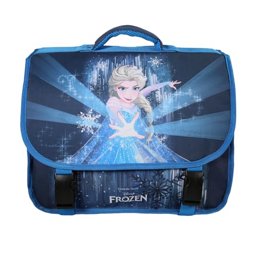 Bagtrotter - La Reine des Neiges - Frozen - Disney - Cartable 38cm - Bleu Marine - 2 Compartiments - 1 Poche Sous Rabat - Bretelles Matelassés - Fond Renforcé - Dos...