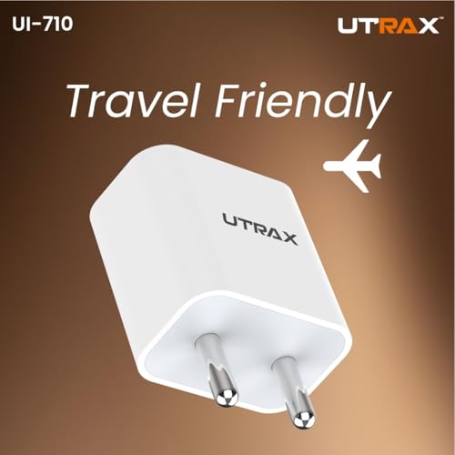 Image of UTRAX 12W Fast Charger with USB to Type-C Cable | BIS Approved Mobile Charger | Fast Charging Adapter with Multi-Level Protection | Compatible with Android Smartphones, Tablets & Type-C Devices