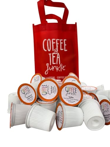 Coffee Junkie Organic Swiss Water Decaf Coffee Pods (Orange lids), 36 Cups + 1 Bonus, Single Serve...
