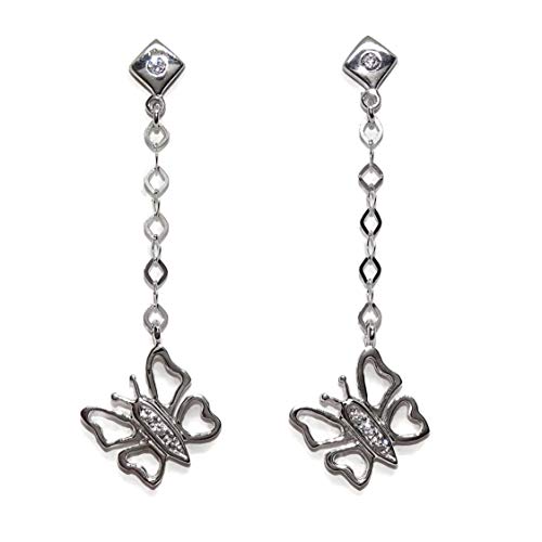 Boucles d'oreilles or blanc 18 carats de style losange raffiné