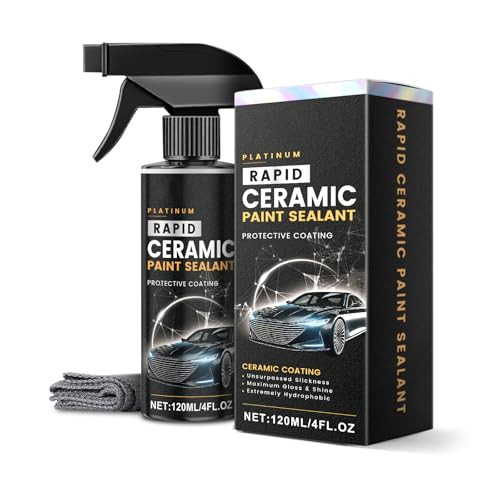Platinum Rapid Ceramic Paint Sealant Spray (120ML) - Maximum Gloss & Shine,Extremely Hydrophobic,Unmatched Slickness,Protective Spray Coating
