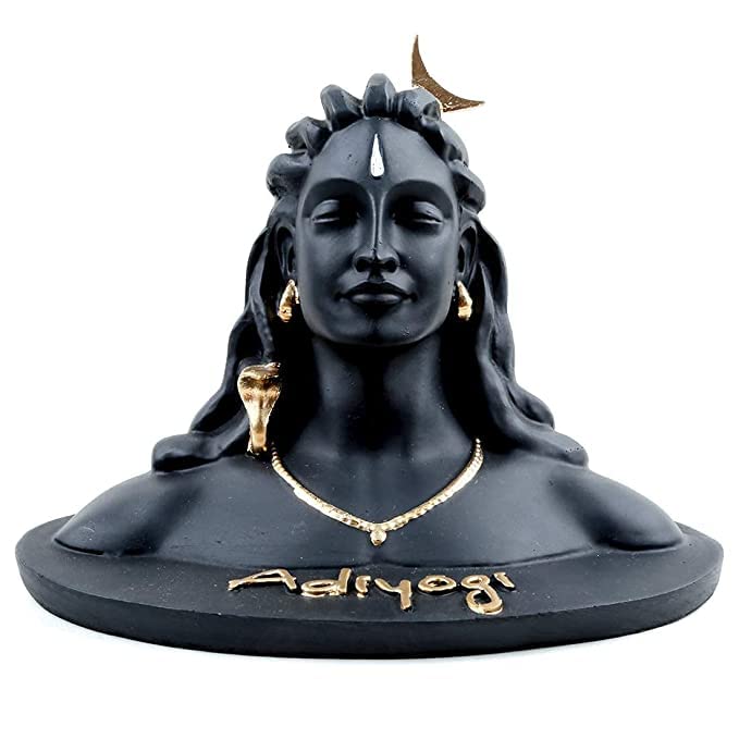 Pro Trend Resin Adiyogi Shiva Statue Small, 5 inch, Black, for Car Dash Board, Pooja & Gifts, Mahadev Murti/Idol, Shankara for Home & Office Decor