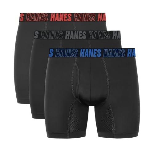 Hanes Moves Men's Anti-Chafe Trunk Underwear, X-Temp, 3-Pack, Assorted, Size 2X by Hanes - Used condition - CA$18.10