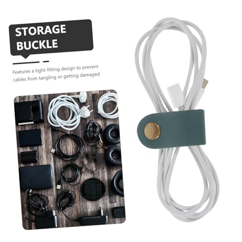 Organizador de Cables Uonlytech 5 piezas de Cuero Correa para Gestión de Cables para USB y Auriculares miniatura 7