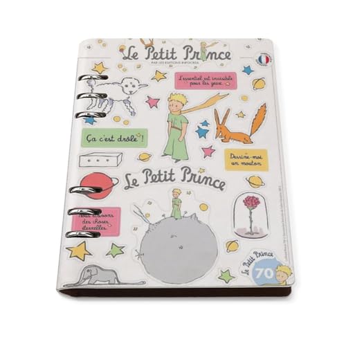 星の王子さま システム手帳 PU ノートメモ帳 バインダーノート A5サイズ 手帳 スケジュール帳 6穴 レザー 日記帳 記録ノート ルーズリーフ式 詰め替え可 メモ帳 バインダーリング 文房用具 プレゼント 贈り物 子供 学生