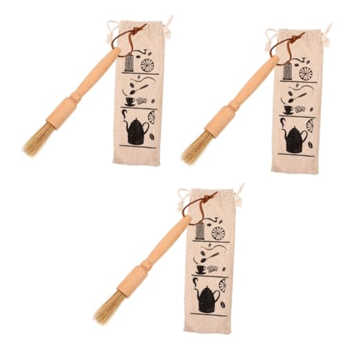 Cepillo de café Zerodeko con mango de madera para limpiar restos de espresso en cafeteras de haya