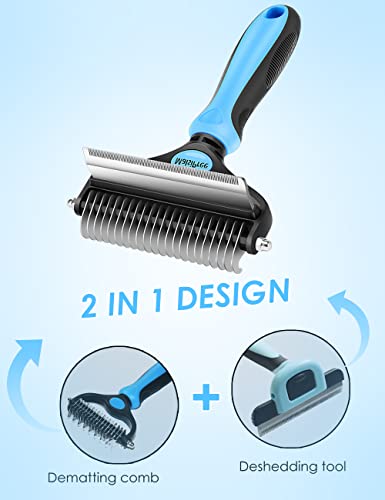 MalsiPree Pet Grooming Brush, 2 in 1 Deshedding Tool & Undercoat Rake Dematting Comb for Mats & Tangles Removing… - Image 3