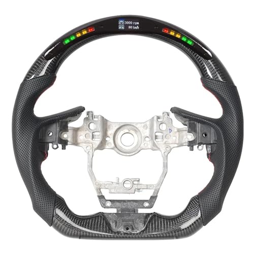 レクサス LC500/500h 2016-2024 カーボンファイバーステアリングホイール改造インテリアステアリングホイールアクセサリーに対応(LED)