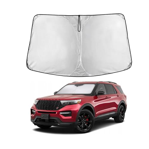 Image of EcoNour Windshield Sunshade Compatible for Ford Explorer 2020-2024 2025 2026, Sun Visor for Front Windshield & Window Sun Shade Cover, UV Heat Blocker & Protector, Car Accessories