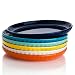 Sweese 157.002 Porcelain Fluted Dessert Salad Plates - 7.4 Inch - Set of 6, Hot Assorted Colors