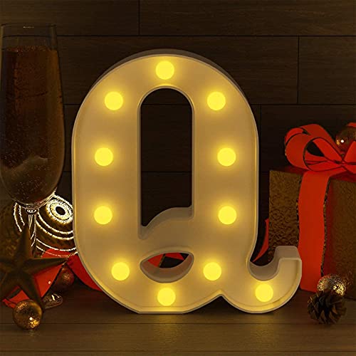 Image of Marquee Q Alphabet Shaped LED Light Lamp for Decoration Decore Walls Hanging Birthday Party Wedding (Q)