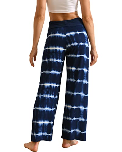 Image of NEWCOSPLAY Women's Comfy Pajama Pants Casual Drawstring Palazzo Lounge Wide Leg Pants