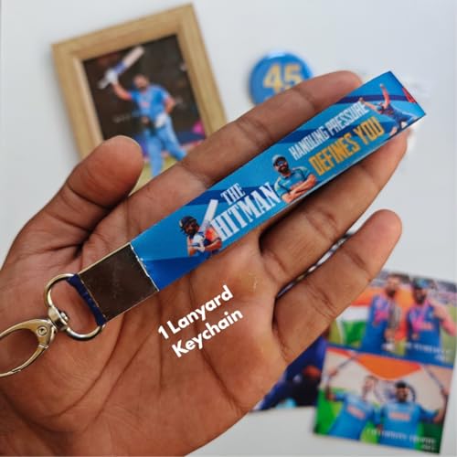 Image of TenorArts Gift Box Merchandise - 5x7 Inches Laminated Photo Frame,1 Keychain, 1 Badge, 4 4x6 inches Posters, Shapecut Stickers - 5 items in 1 Box | Perfect for Gifting Cricket Fans