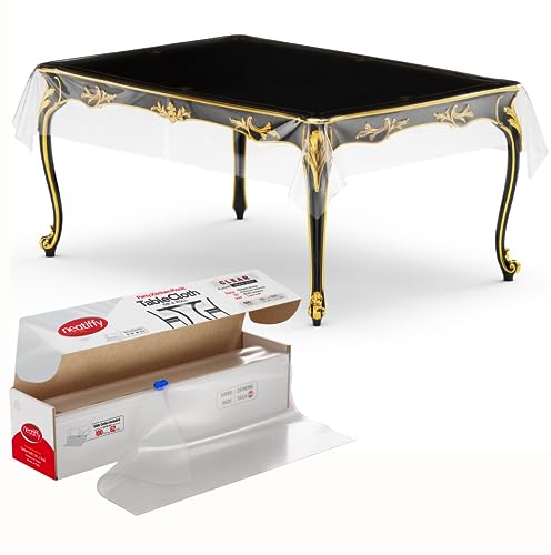 Neatiffy Disposable Plastic Table Cloth Roll, Party/Banquet Table Cover, Tablecloths for Rectangle/Round/Square Tables