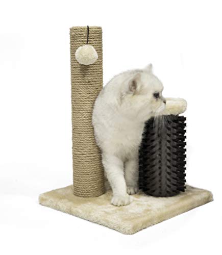 Cat Scratching Post with Brush for Indoor Cats