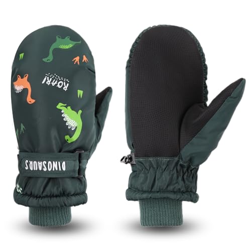 JANGANNSA Winter Toddler Mittens Boys Girls Snow Mitten Fleece Warm Kids Gloves Cold Weather