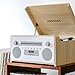 Crosley CR7024A-NA Carter 7-in-1 Bluetooth Vinyl Record Player, 3-Speed Turntable, CD Players, AM/FM Radio, Natural