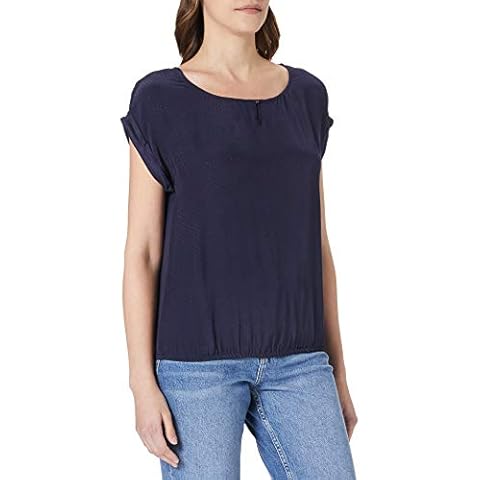 Mexx Women's Blouse Short Sleeve Wonen Front, Jersey Back, Dark Sapphire (Navy), M Cover
