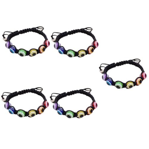 Mauvais œil en résine sur bracelet tressé ajustable pour homme