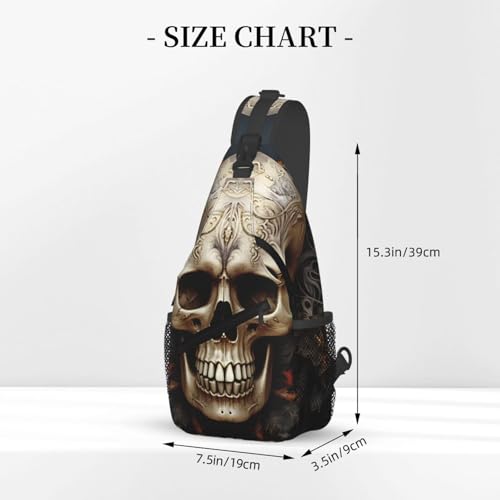 Bolso tipo Sling para hombres y mujeres con diseño de calaveras miniatura 2