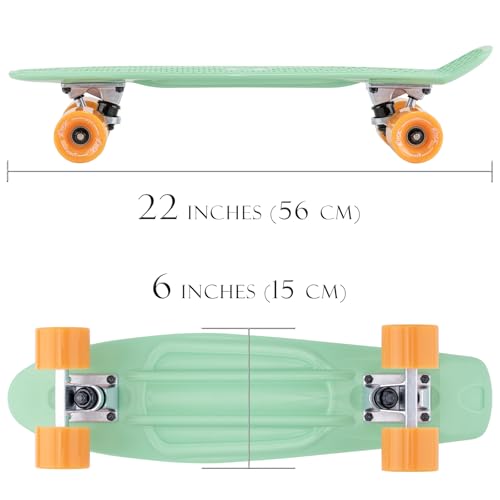 Image of KMX Skateboard 22 and 27 Inch, Classic Mini Cruiser Skateboard for Boys, Girls, Kids, Students, Adults, Teens, Mini Cruiser Board for Beginners and Advanced