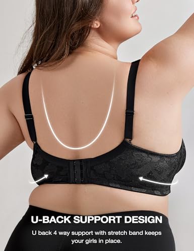 Image of Wingslove Women's Minimizer Bras Full Coverage Wirefree Comfort Plus Size Bra Large Bust Non Padded