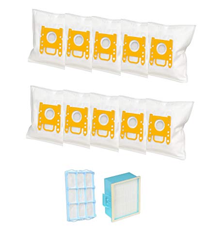 Staubsauger Vlies Beutel Set mit 10 Staubsaugerbeutel + HEPA - Filter + Motorfilter geeignet für Bosch Siemens VS06G VSZ3 Z3.0 (10 Staubsaugerbeutel + HEPA + Motorfilter) Cover