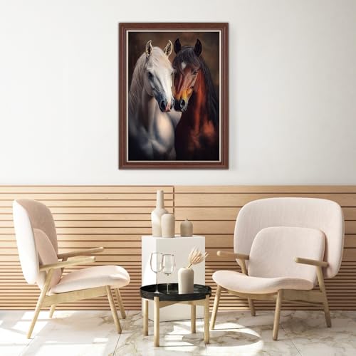AIRDEA Full Drill Romantic Horses Diamond Art Kits Adults, 5D DIY Horse Diamond Painting Kit - Image 3