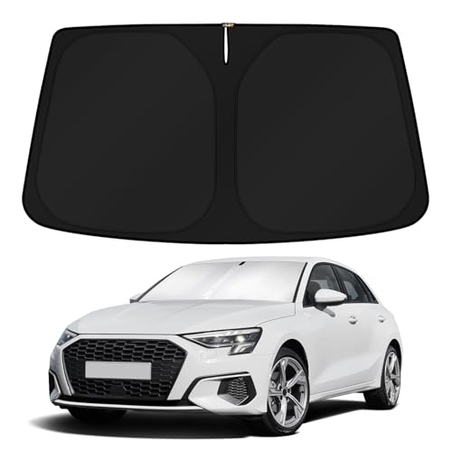 Image of KUST Windshield Sun Shade for 2022-2024 2025 2026 Audi A3 Accessories Custom Fit Sunshade Sun Visor Protector Foldable Blocks UV Rays Keep Your Car Cooler