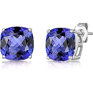 Dazzlers Simulated Tanzanite Sterling Silver Stud Earrings – Gemstone Studs for Women