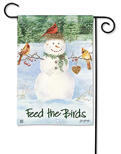 BreezeArt Snowman Birdfeeder Garden Flag Garden Flag 31374