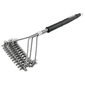 Permasteel PA-12001-AM Triple Head BBQ Grill Cleaning Brush Stainless Steel/Black