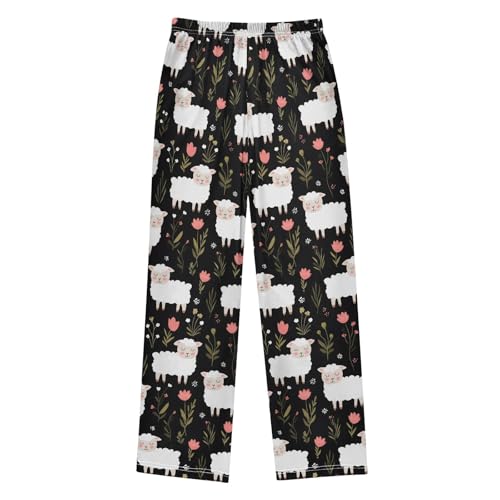 Pajama Pants Lounge Sleep PJ Bottoms Sleepwear Elastic Waist Drawstring S Sheeps2