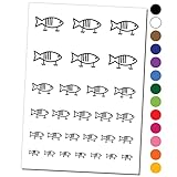 Fishing Lure Temporary Tattoo Water Resistant Fake Body Art Set Collection - Red (One Sheet)