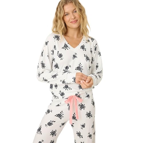 Image of PJ Salvage Women's [Amazon Exclusive] Cloud Jersey Open-bottom Pajama 2-piece Pj Set