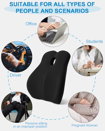 FAOKZE Ergonomisches RückenKissen aus Memory Foam, Memory Foam Rückenkissen für Bürostuhl & Sofa, Rückenkissen Stuhl mit Antistatischem, hautfreundlichem Bezug und für eine Bequeme Sitzhaltung