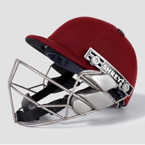 Image of SHREY Pro Guard Stainless Steel 2.0 Batting Cricket Helmet for Men's (Maroon, S)