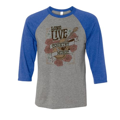 Long Live Country Music Three-Quarter Raglan Sleeve Baseball Shirt Unisex