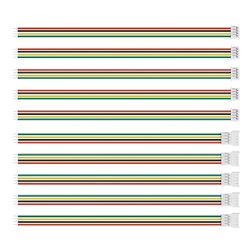 VGOL 20 works JST Connector Cable 4 Pin Micro JST 1.25mm Pitch Male Female Plug Adapter Lead Extension Cable with 10cm Wire for Mini RC Helicopter LED Strips