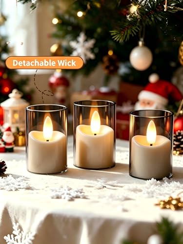 Image of Rechargeable Flameless Candles with Remote Timer | 1.7 inchx2.5 inch Acrylic Votive Electric LED Rechargeable Tea Lights Battery Operated for Halloween Christmas Wedding Decor (6 Pack)